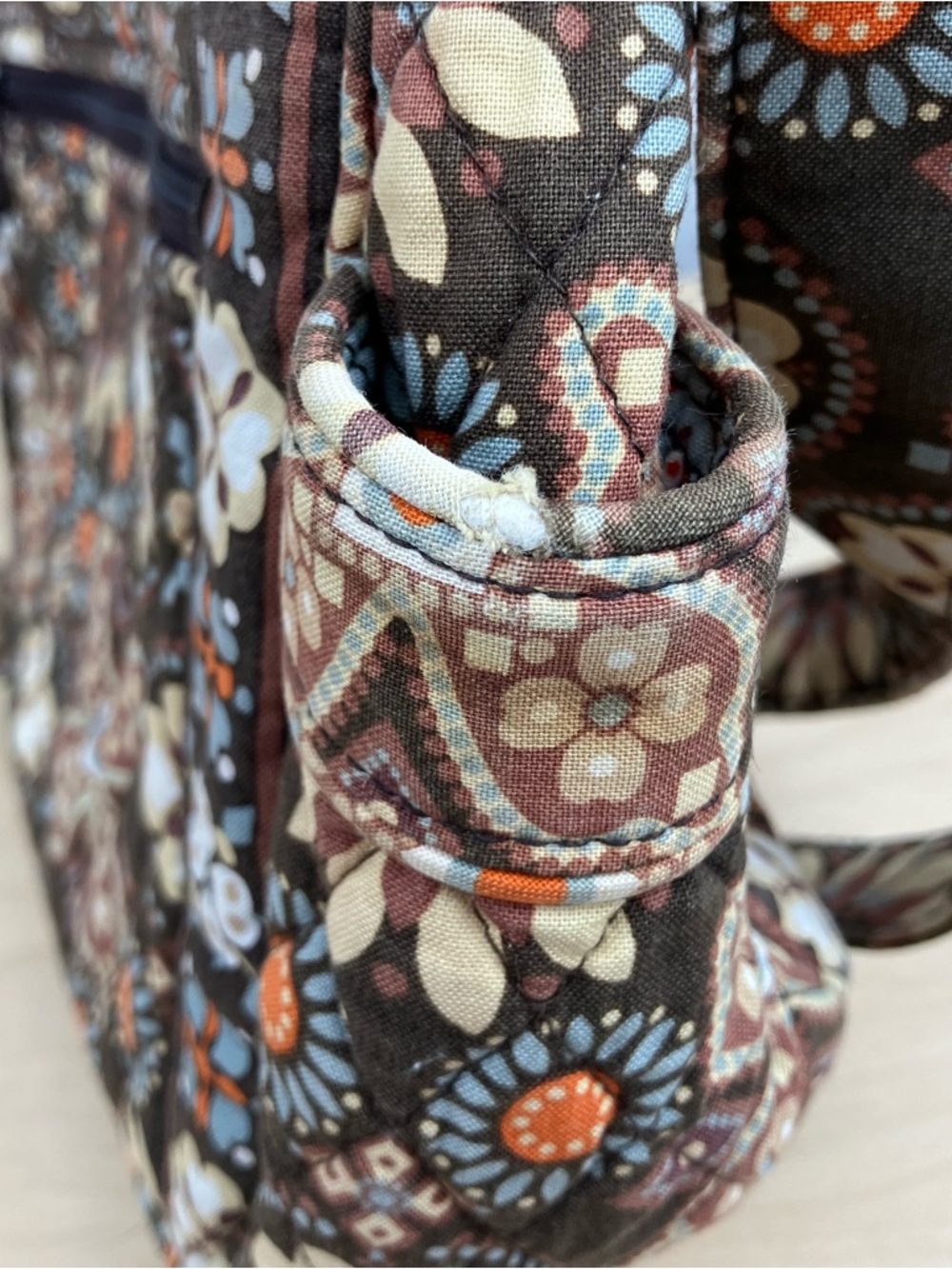 Vera Bradley Set Shoulder Bag Purse & Wallet Brown Floral Pattern - Picture 12 of 16